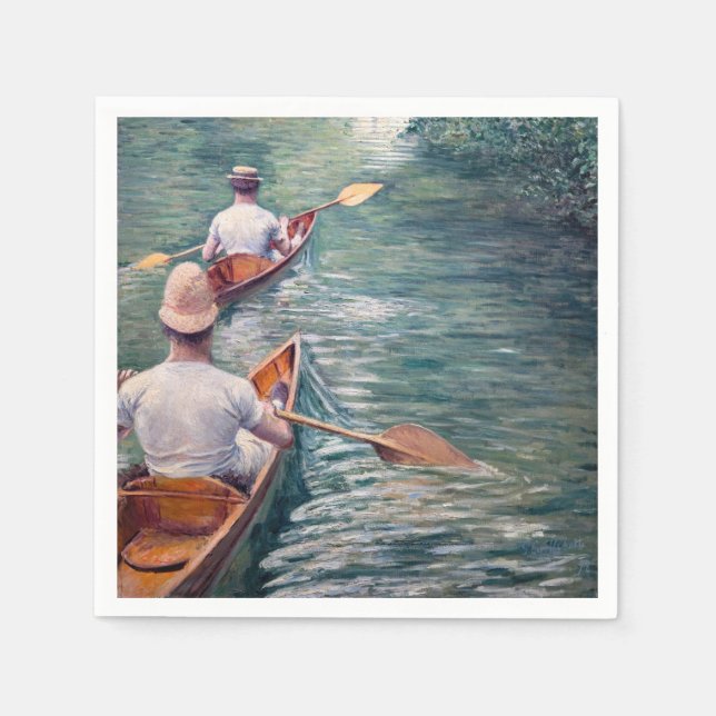 Gustave Caillebotte - Canoes on the Yerres Napkin (Front)