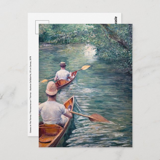 Gustave Caillebotte - Canoes on the Yerres Postcard (Front/Back)