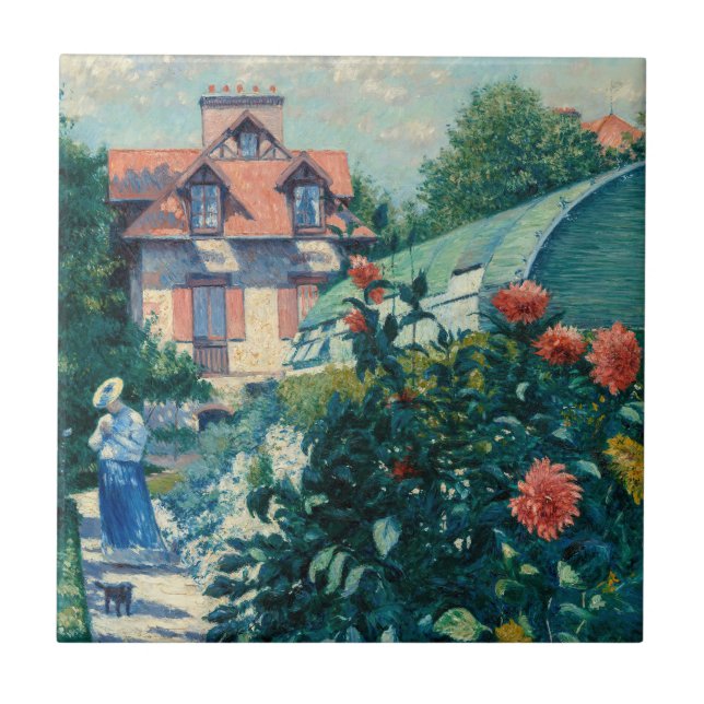 Gustave Caillebotte - Dahlias, Garden Ceramic Tile (Front)