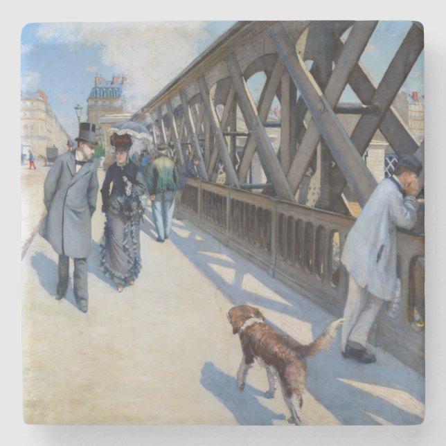 Gustave Caillebotte - Le Pont de l'Europe Stone Coaster (Front)
