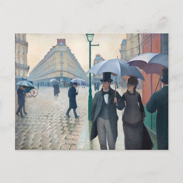 Gustave Caillebotte Paris Street Rainy Day Artwork Postcard (Front)