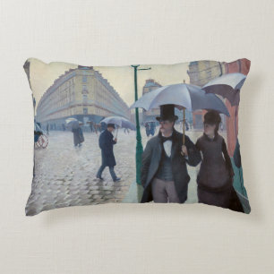 Gustave Caillebotte - Paris Street; Rainy Day Decorative Cushion