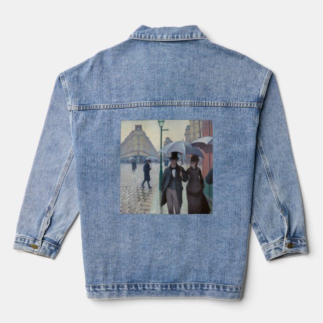 Gustave Caillebotte - Paris Street; Rainy Day Denim Jacket (Back)
