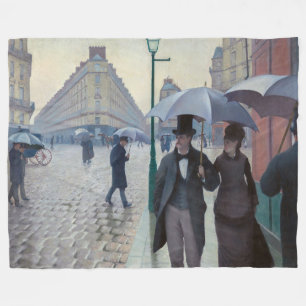 Gustave Caillebotte - Paris Street; Rainy Day Fleece Blanket