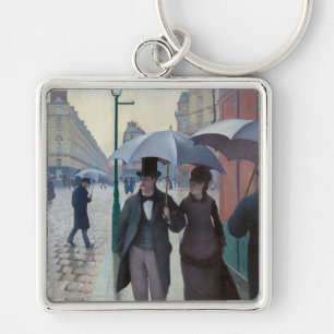 Gustave Caillebotte - Paris Street; Rainy Day Key Ring