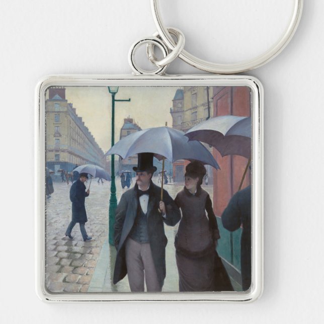 Gustave Caillebotte - Paris Street; Rainy Day Key Ring (Front)