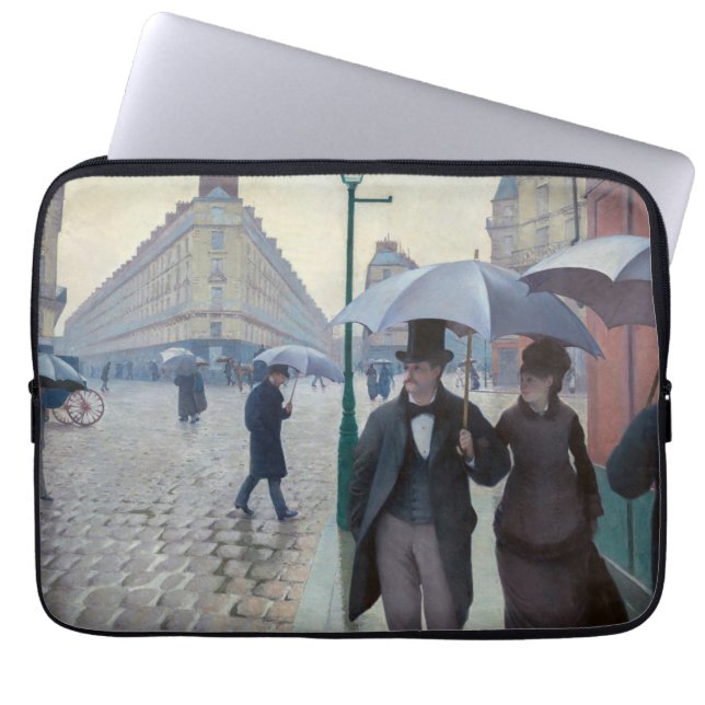 Gustave Caillebotte - Paris Street; Rainy Day Laptop Sleeve (Front)