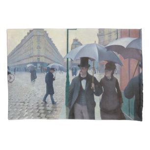 Gustave Caillebotte - Paris Street; Rainy Day Pillowcase