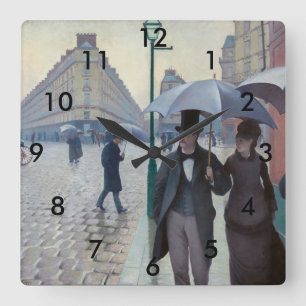 Gustave Caillebotte - Paris Street; Rainy Day Square Wall Clock