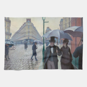 Gustave Caillebotte - Paris Street; Rainy Day Tea Towel