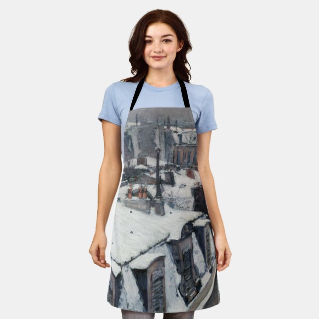 Gustave Caillebotte - Rooftops in the Snow Apron (Worn)