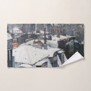 Gustave Caillebotte - Rooftops in the Snow Bath Towel Set
