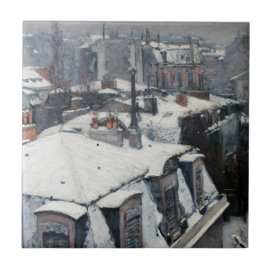 Gustave Caillebotte - Rooftops in the Snow Ceramic Tile