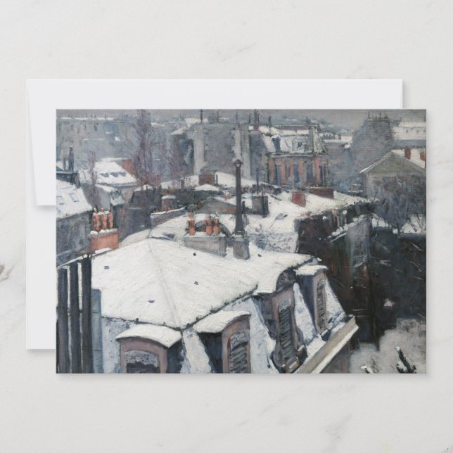 Gustave Caillebotte - Rooftops in the Snow Invitation (Front)