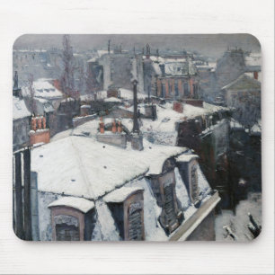 Gustave Caillebotte - Rooftops in the Snow Mouse Pad