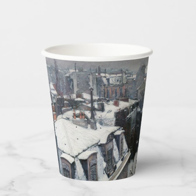 Gustave Caillebotte - Rooftops in the Snow Paper Cups (Front)