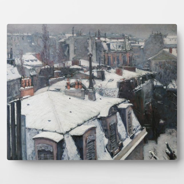 Gustave Caillebotte - Rooftops in the Snow Plaque (Front)