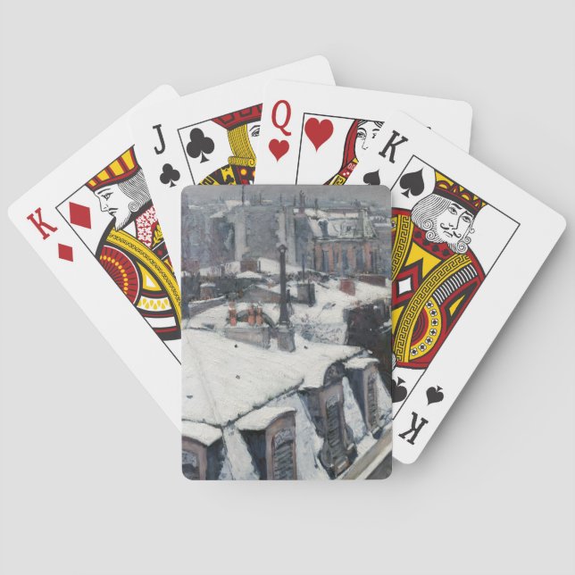 Gustave Caillebotte - Rooftops in the Snow Playing Cards (Back)