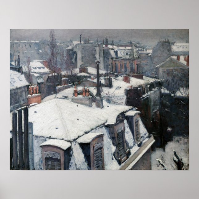 Gustave Caillebotte - Rooftops in the Snow Poster (Front)