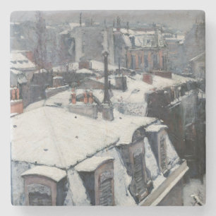 Gustave Caillebotte - Rooftops in the Snow Stone Coaster