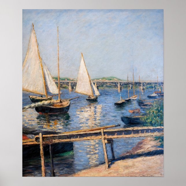 Gustave Caillebotte - Sailing Boats at Argenteuil Poster (Front)