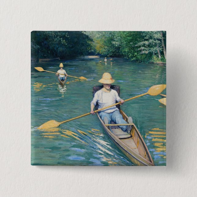 Gustave Caillebotte - Skiffs on the Yerres 15 Cm Square Badge (Front)