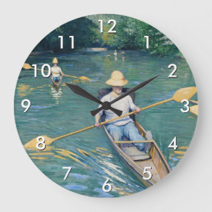 Gustave Caillebotte - Skiffs on the Yerres Large Clock