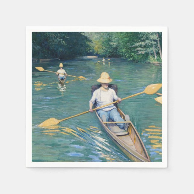 Gustave Caillebotte - Skiffs on the Yerres Napkin (Front)