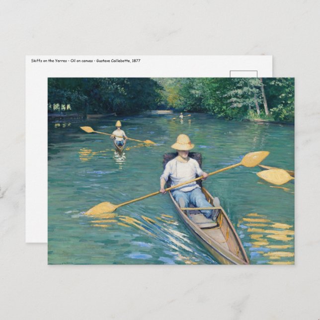 Gustave Caillebotte - Skiffs on the Yerres Postcard (Front/Back)