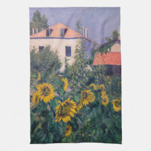 Gustave Caillebotte - Sunflowers, Garden Tea Towel
