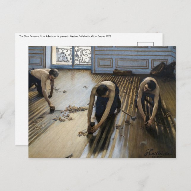 Gustave Caillebotte - The Floor Scrapers Postcard (Front/Back)