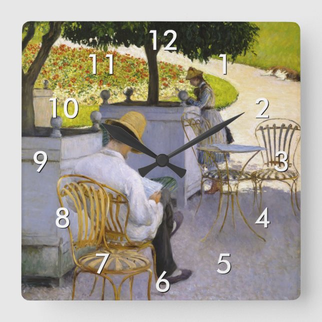 Gustave Caillebotte - The Orange Trees Square Wall Clock (Front)