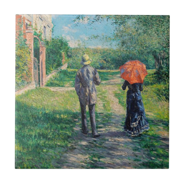 Gustave Caillebotte - The Path Uphill Ceramic Tile (Front)