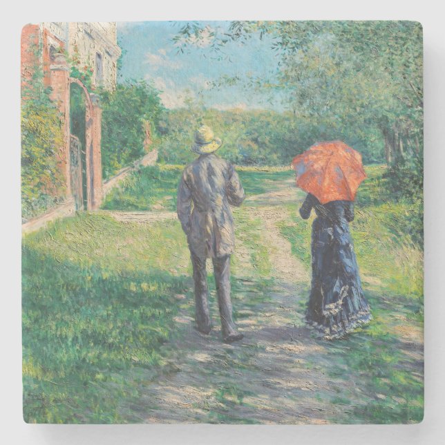 Gustave Caillebotte - The Path Uphill Stone Coaster (Front)
