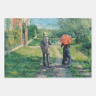 Gustave Caillebotte - The Path Uphill Wrapping Paper Sheet