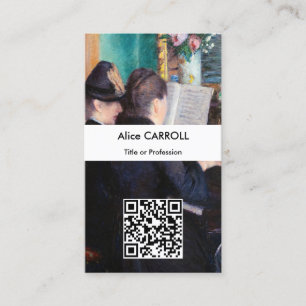 Gustave Caillebotte - The Piano Lesson - QR Code Business Card