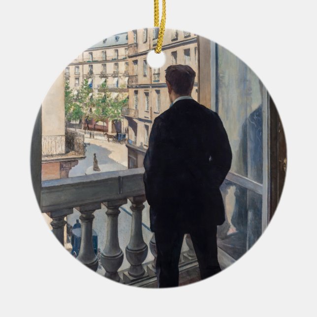 Gustave Caillebotte - Young Man at His Window  Ceramic Ornament (Front)