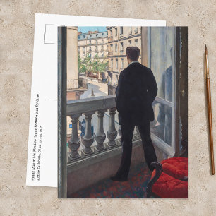 Gustave Caillebotte - Young Man at His Window  Postcard