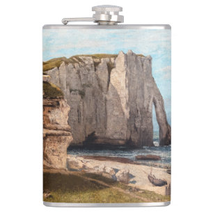 Gustave Courbet - Cliffs at Etretat after Storm Hip Flask
