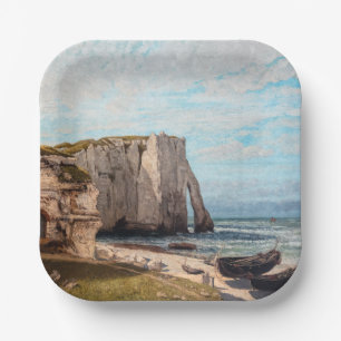 Gustave Courbet - Cliffs at Etretat after Storm Paper Plate
