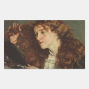 Gustave Courbet - Jo, the Beautiful Irish Girl Rectangular Sticker