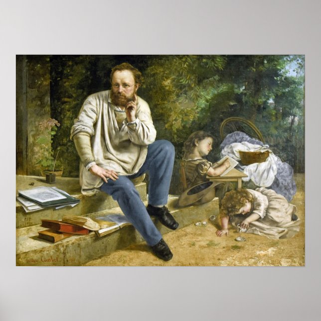 Gustave Courbet  - Pierre Proudhon & Children Poster (Front)