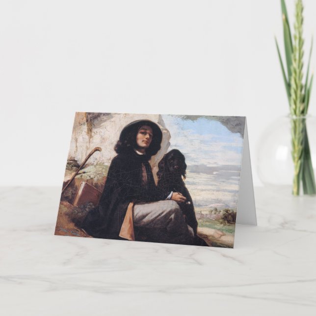 Gustave Courbet - Self-Portrait with a Black Dog Card (Front)