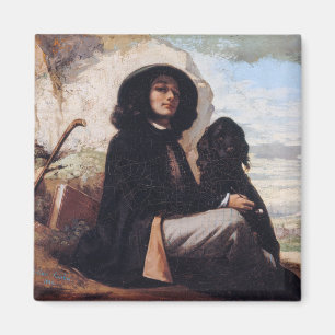 Gustave Courbet - Self-Portrait with a Black Dog Magnet
