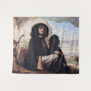 Gustave Courbet - Self-Portrait with a Black Dog Tapestry