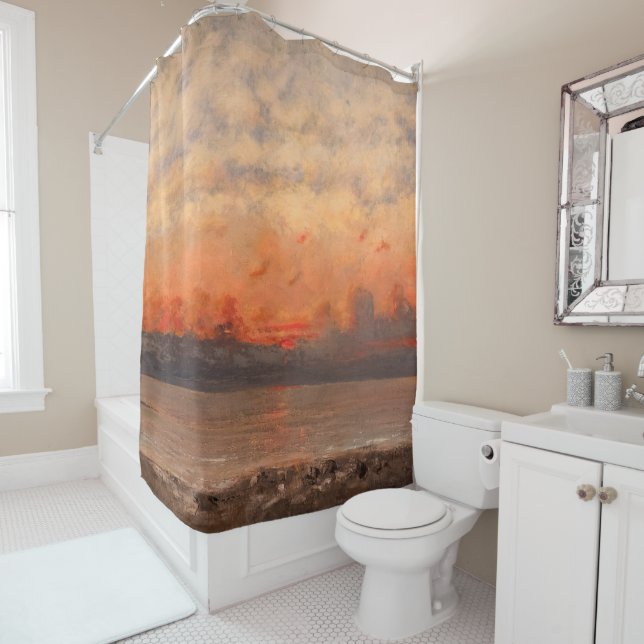 Gustave Courbet - Sunset Shower Curtain (In Situ)