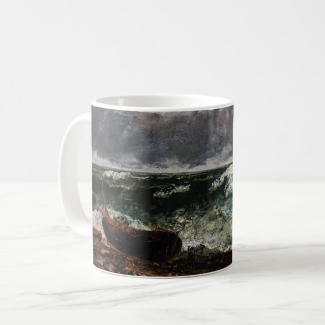 Gustave Courbet - The Stormy Sea / The Wave Coffee Mug (Front Left)
