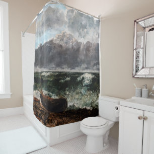 Gustave Courbet - The Stormy Sea / The Wave Shower Curtain