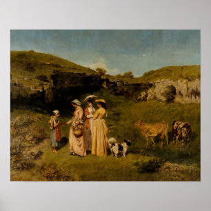 Gustave Courbet - Young Ladies of the Village Poster