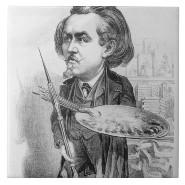 Gustave Dore (1832-83), caricature from 'Le Boulev Ceramic Tile (Front)